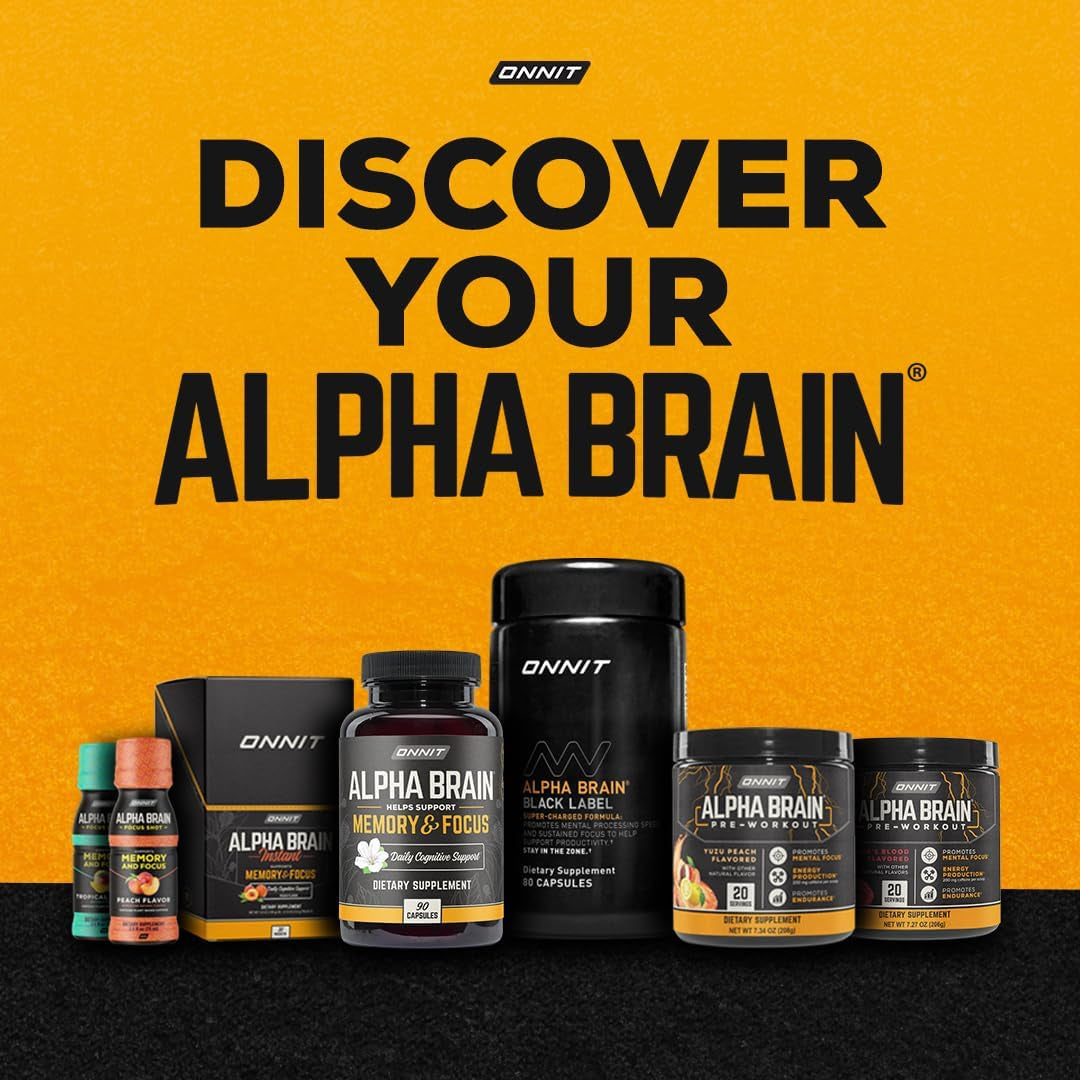 Alpha Brain Nootropic Brain Supplement for Men & Women | Memory, Mental Clarity & Cognitive Improvement | Focus Capsules with L-Theanine, Vitamin B6 & Phosphatidylserine (30 Count)