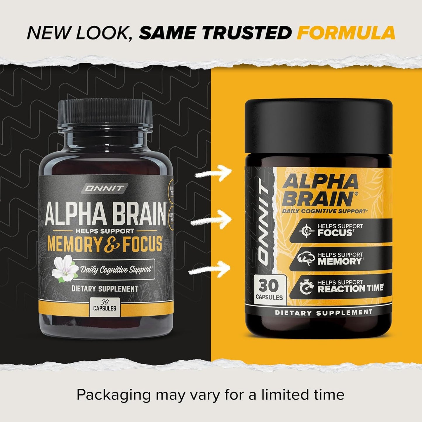 Alpha Brain Nootropic Brain Supplement for Men & Women | Memory, Mental Clarity & Cognitive Improvement | Focus Capsules with L-Theanine, Vitamin B6 & Phosphatidylserine (30 Count)