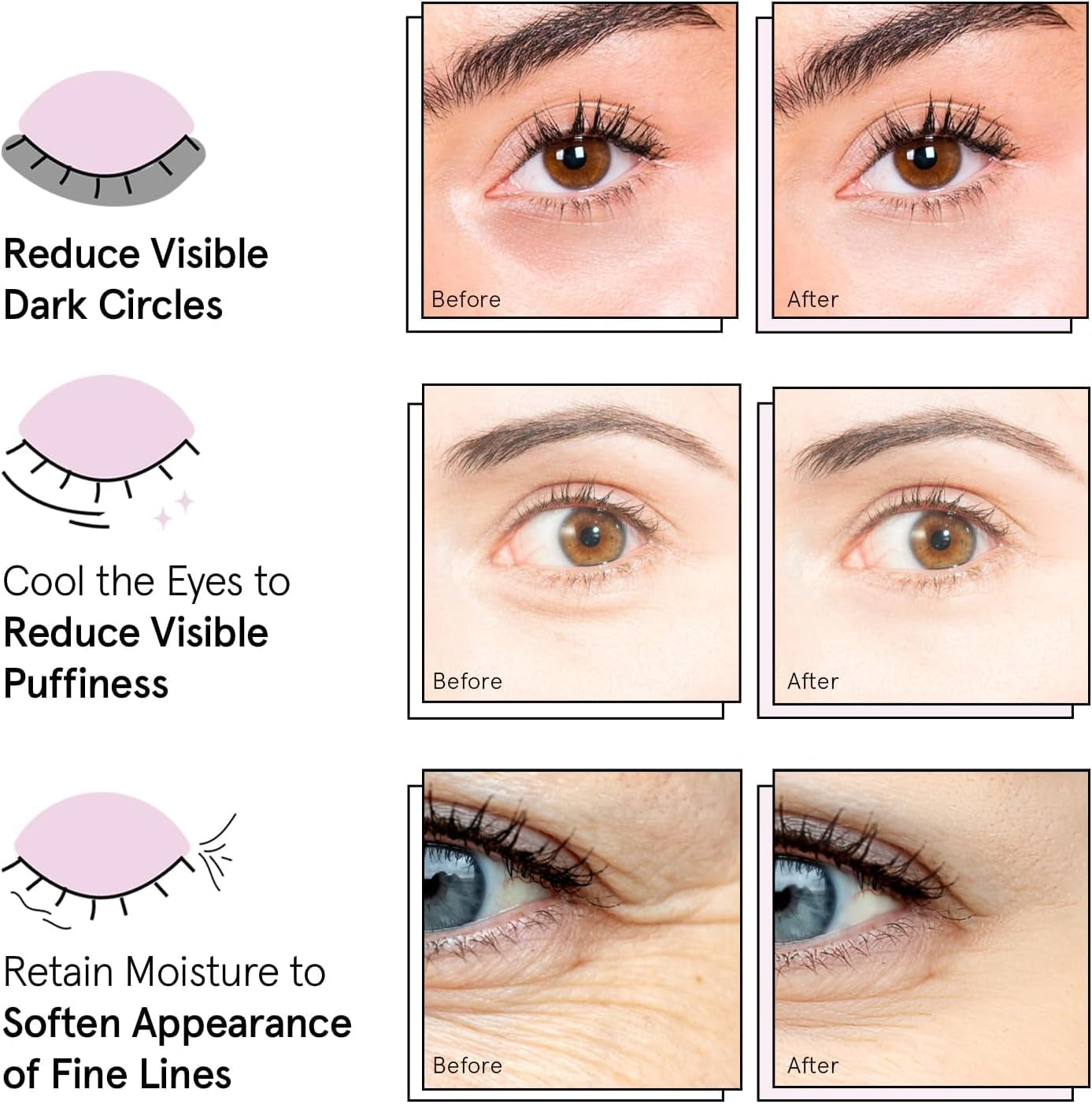 Award Winning under Eye Mask - Travel Size Toiletries - Bridal Shower Gifts - Gel Eye Patches for Dark Circles, Puffy Eyes, Wrinkles, Undereye Bags - Vegan - Self Care (6 Pairs, Gold)