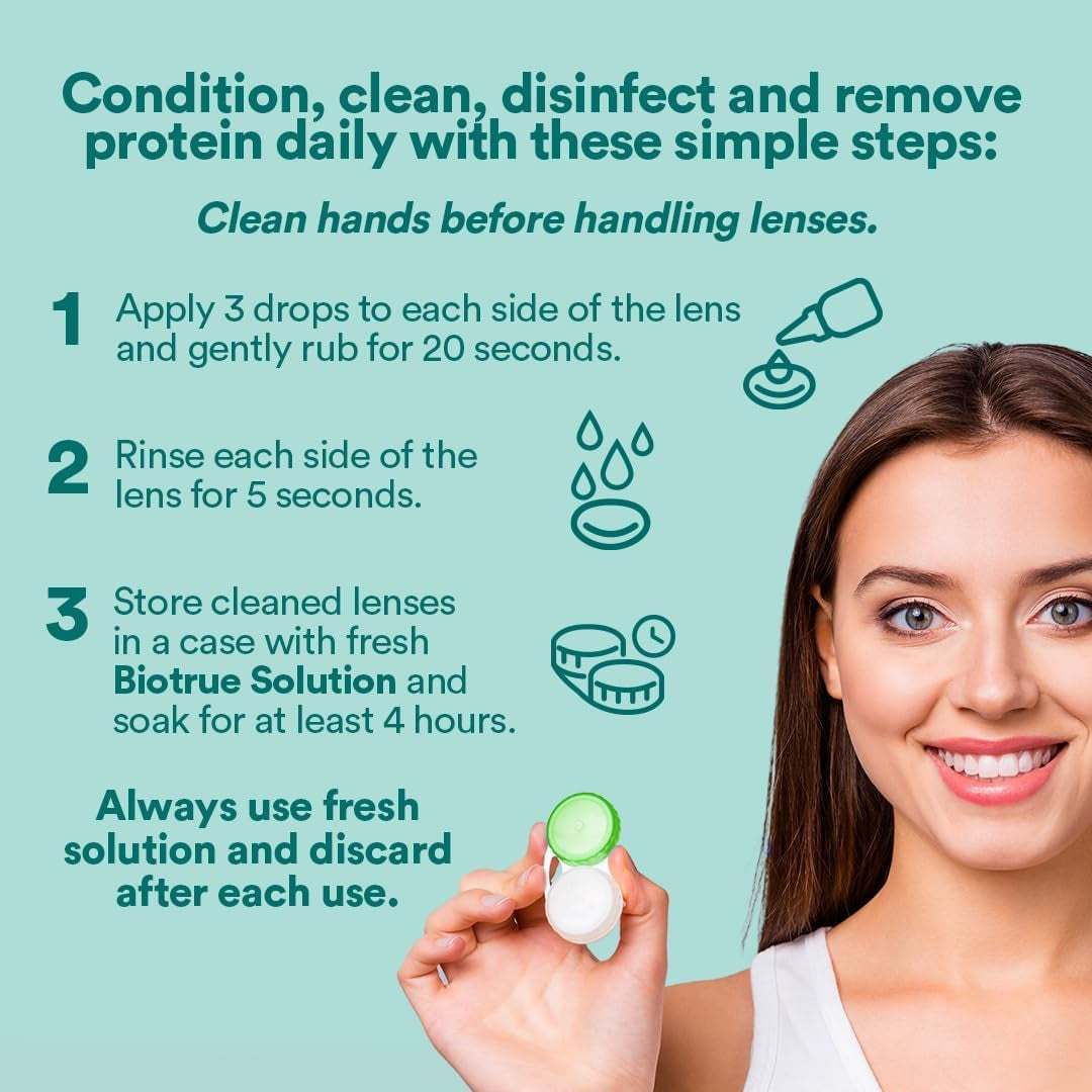 Contact Solution, Multi-Purpose Solution with Lens Case, Cleans, Conditions, Hydrates, Disinfects, Removes Protein, Dirt & Debris, Contact Lens Cleaner & Storage, 10 Fl Oz (Pack of 2)