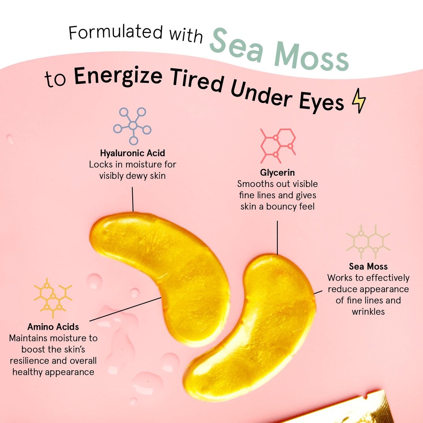 Award Winning under Eye Mask - Travel Size Toiletries - Bridal Shower Gifts - Gel Eye Patches for Dark Circles, Puffy Eyes, Wrinkles, Undereye Bags - Vegan - Self Care (6 Pairs, Gold)