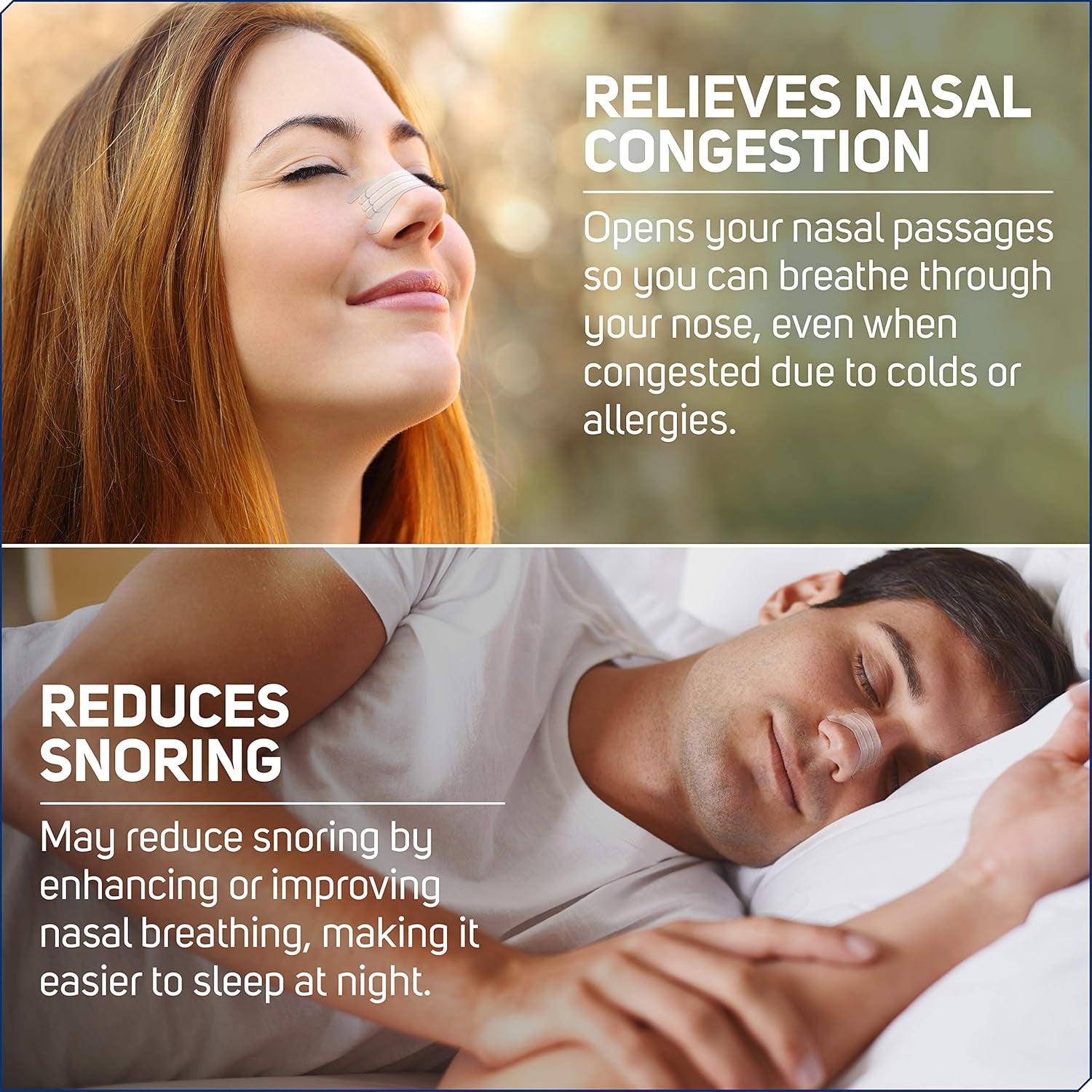 Nasal Strips, Clear Extra Strength, 50 Count | Works Instantly to Improve Sleep, Reduce Snoring, & Relieve Nasal Congestion Due to Colds & Allergies