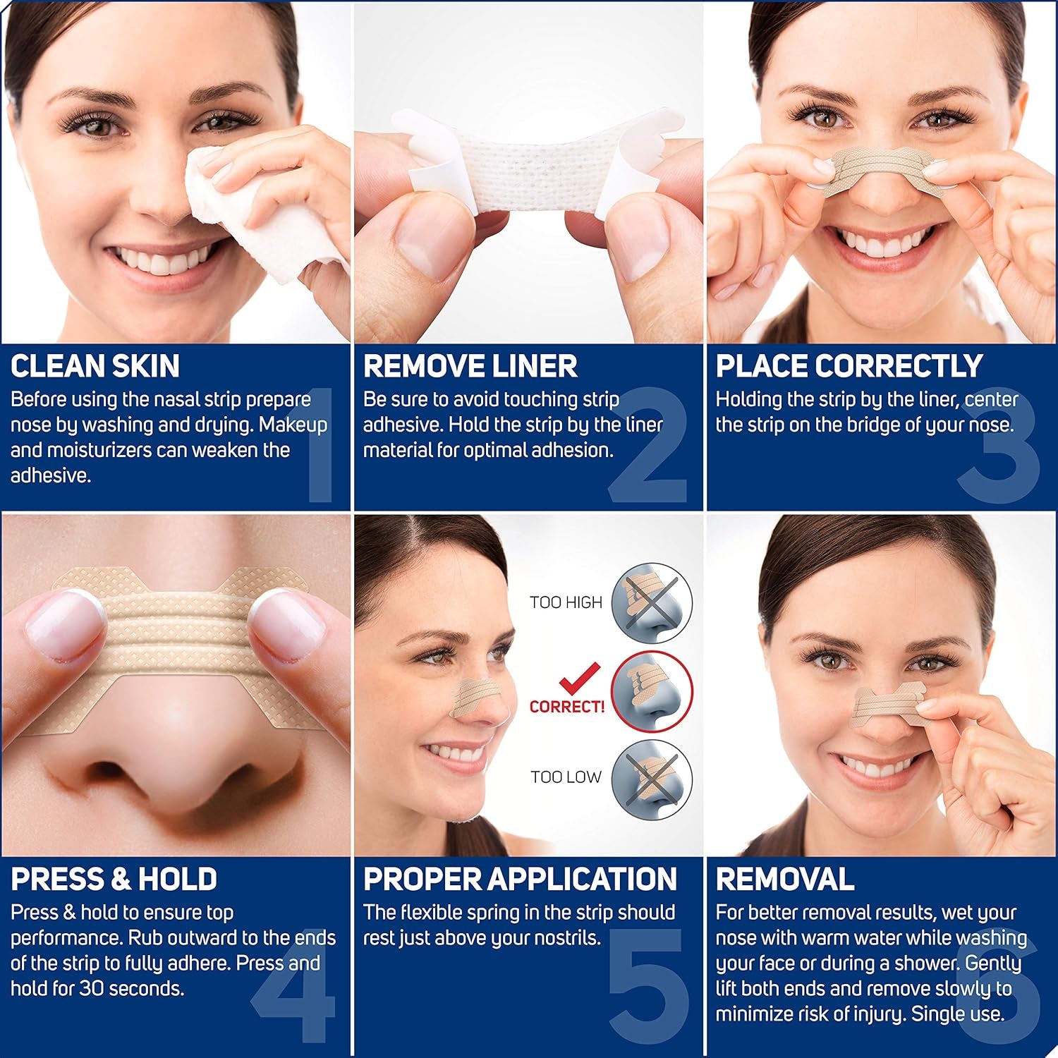 Nasal Strips, Clear Extra Strength, 50 Count | Works Instantly to Improve Sleep, Reduce Snoring, & Relieve Nasal Congestion Due to Colds & Allergies