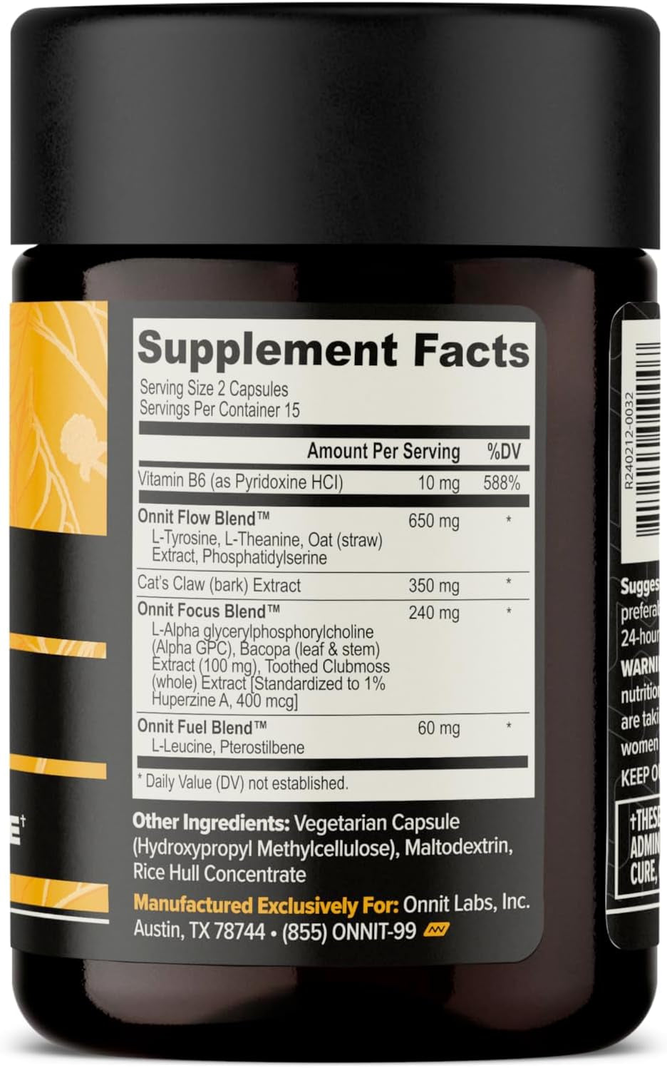 Alpha Brain Nootropic Brain Supplement for Men & Women | Memory, Mental Clarity & Cognitive Improvement | Focus Capsules with L-Theanine, Vitamin B6 & Phosphatidylserine (30 Count)