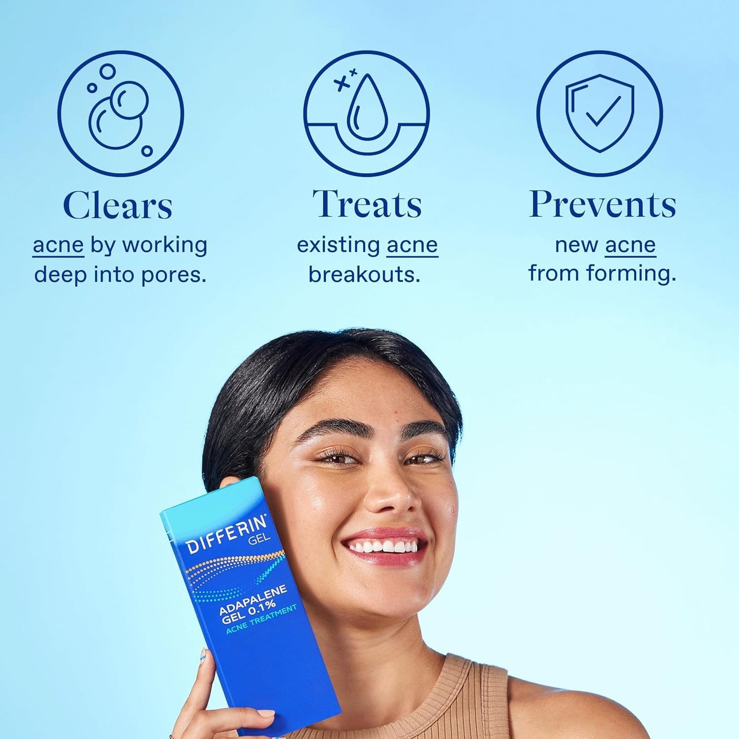 Acne Treatment Gel, 30 Day Supply, Retinoid Treatment for Face with 0.1% Adapalene, Gentle Skin Care for Acne Prone Sensitive Skin, 15G Pump (Packaging May Vary)