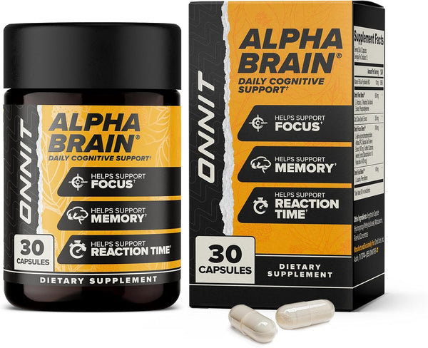 Alpha Brain Nootropic Brain Supplement for Men & Women | Memory, Mental Clarity & Cognitive Improvement | Focus Capsules with L-Theanine, Vitamin B6 & Phosphatidylserine (30 Count)