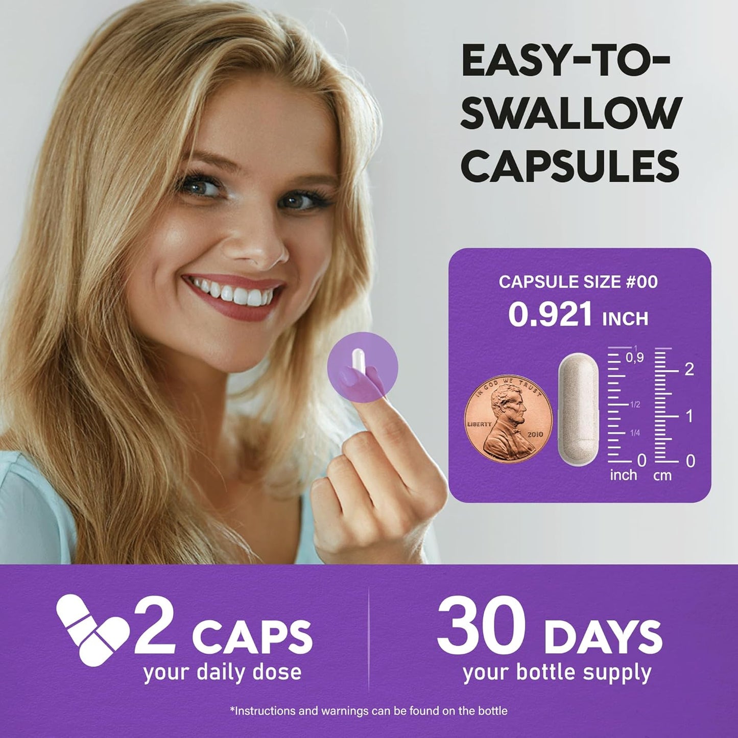 Biotin | Collagen | Keratin - Clinically Tested Supplement - Hair Growth Support, Skin & Nails - 25000 Mcg Vitamins B2, B3, B6 & B7 + B1 & Hyaluronic Acid - Made in USA - Women & Men | 60 Capsules