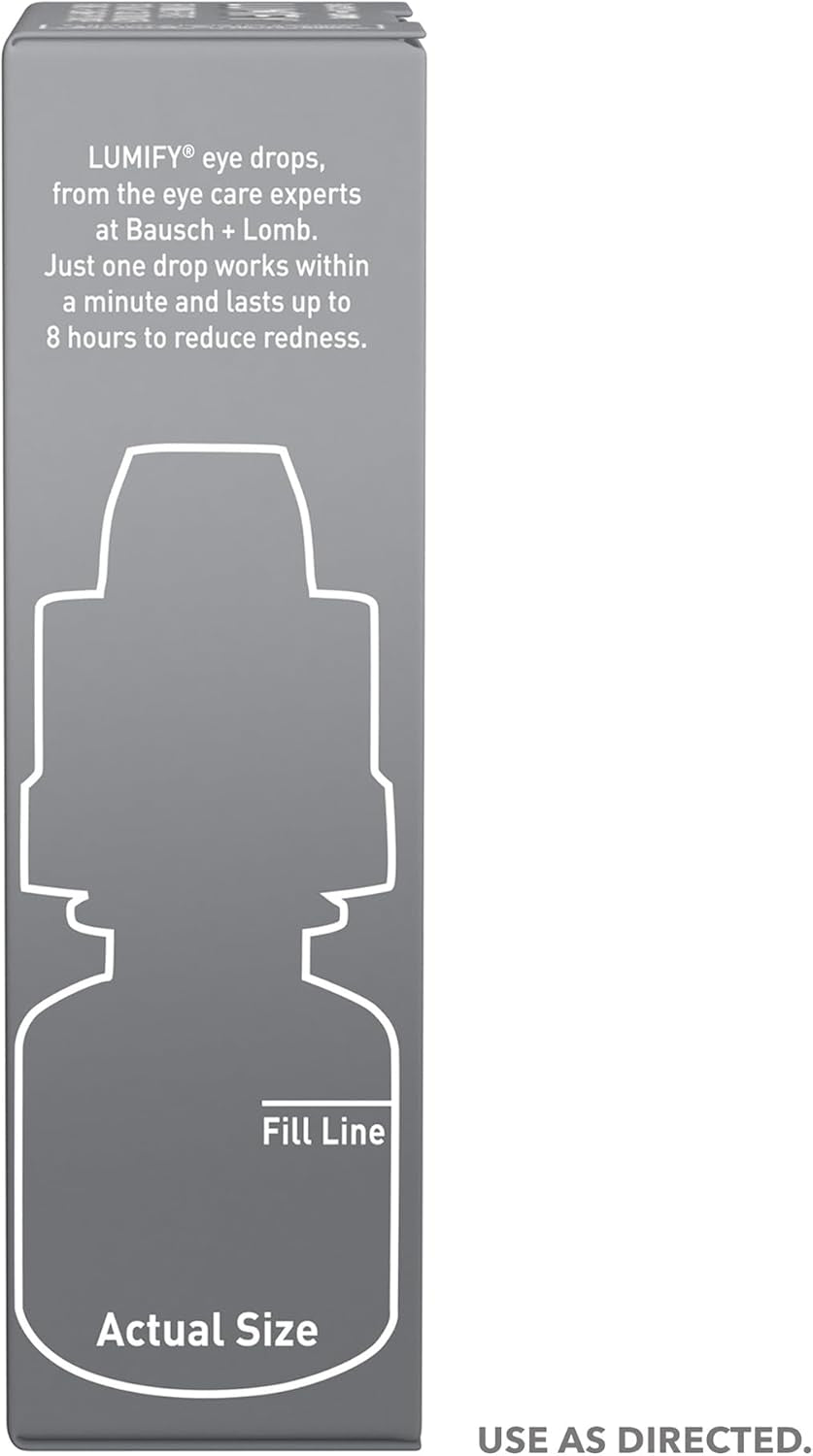 Eye Drops for Red Eyes, Redness Reliever for Brighter Looking Eyes, Works in 1 Minute & Lasts up to 8 Hours, Eye Drops, 0.25 Fl Oz (7.5Ml), Packaging May Vary