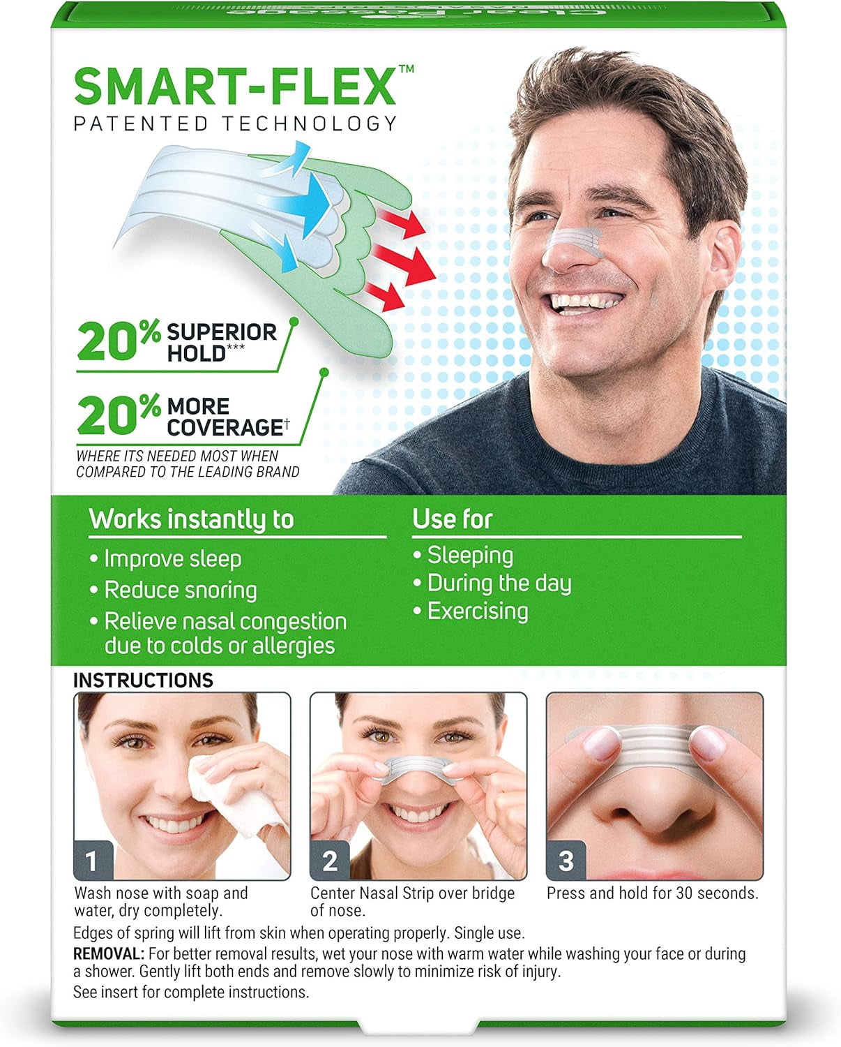 Nasal Strips, Clear Extra Strength, 50 Count | Works Instantly to Improve Sleep, Reduce Snoring, & Relieve Nasal Congestion Due to Colds & Allergies
