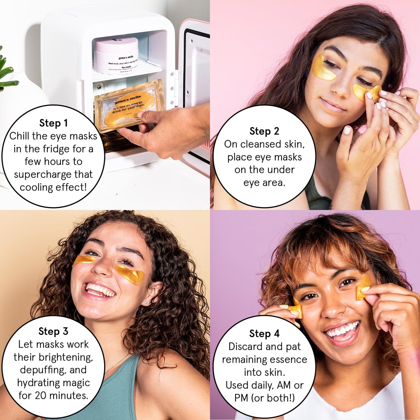 Award Winning under Eye Mask - Travel Size Toiletries - Bridal Shower Gifts - Gel Eye Patches for Dark Circles, Puffy Eyes, Wrinkles, Undereye Bags - Vegan - Self Care (6 Pairs, Gold)